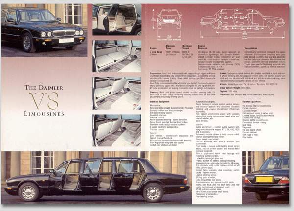 Broschyr The Daimler V8 Limousines - Wilcox limousines