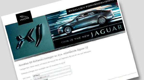  'Exklusiv förhandsvisning' av nya Jaguar XJ
