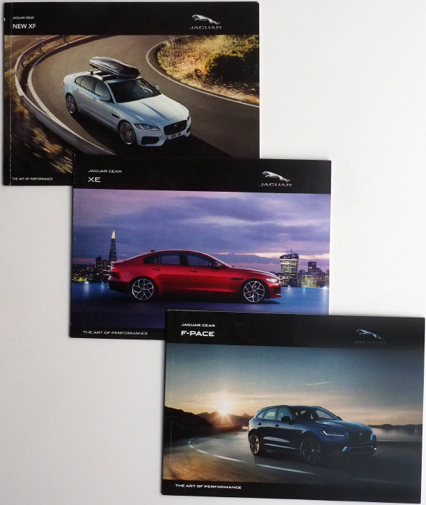 Broschyr Jaguar Gear New XF, Jaguar Gear XE och Jaguar Gear F-Pace