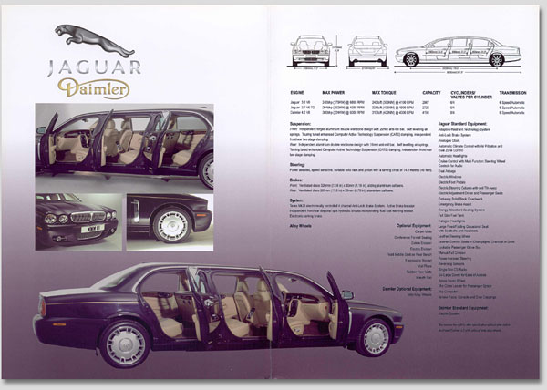 Brochure Jaguar XJ/Daimler - Wilcox limousines